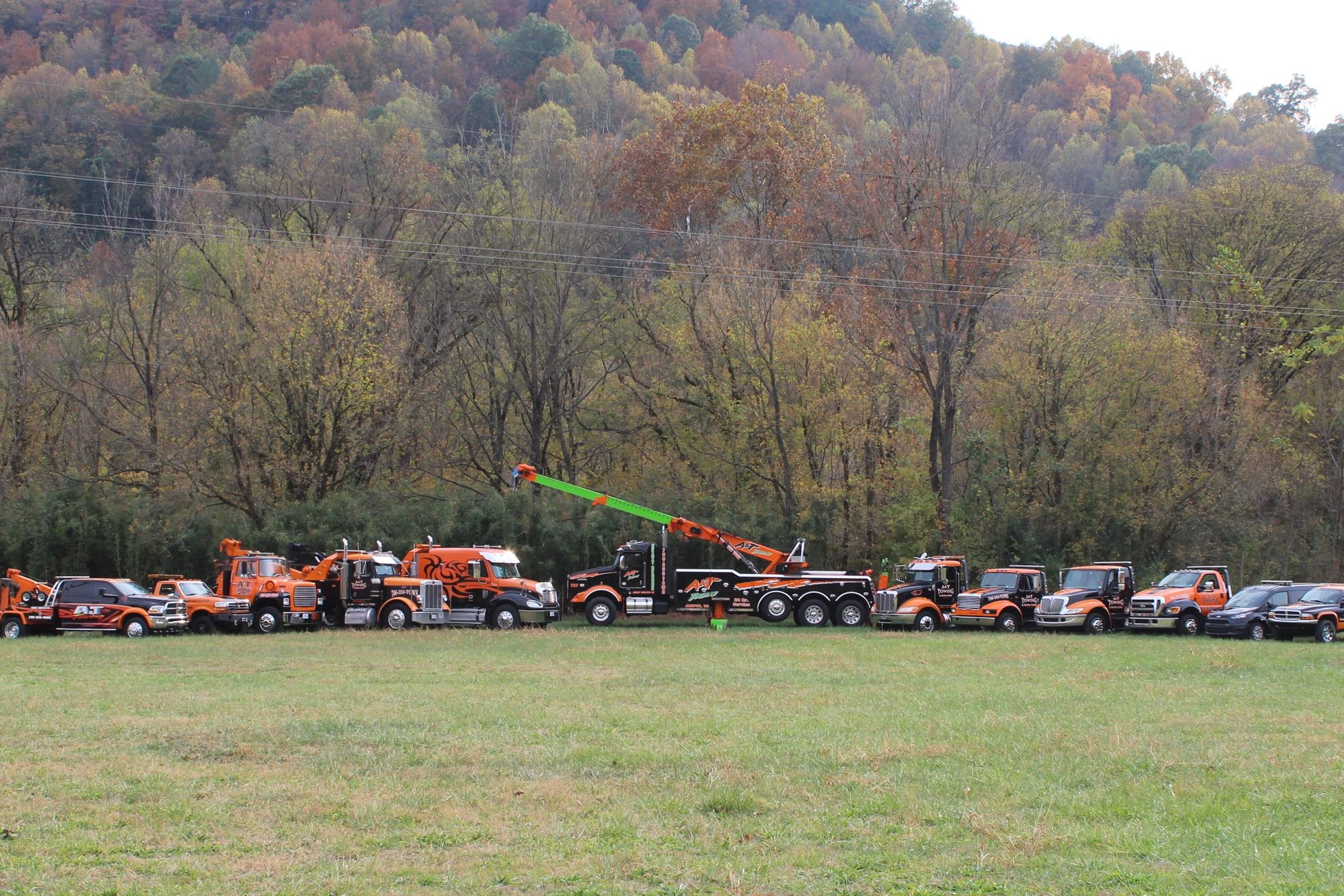 A&T fleet against the North Georgia autumn ridge